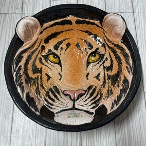 Taste Setter Sigma Vintage Tiger Face Bowl Black Made In Italy ‘60’s- ‘70s
